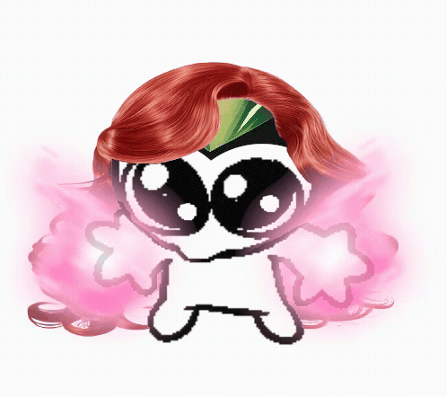 A Cartoon Character With Red Hair And A Green Headband GIF