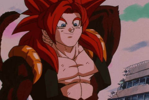 A Cartoon Character With Red Hair And Blue Eyes Is Standing In Front Of A Building GIF