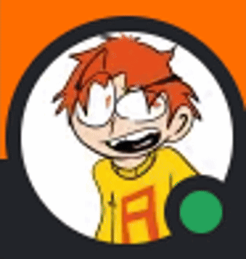 A Cartoon Character With Red Hair And Glasses Is Wearing A Yellow Shirt With The Letter R On It . GIF