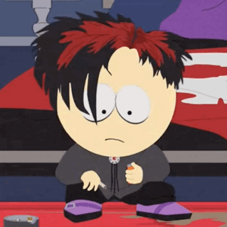 A Cartoon Character With Red Hair Is Sitting On The Floor GIF