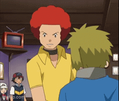 A Cartoon Character With Red Hair Is Standing Next To Another Character With Green Hair GIF