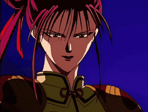 A Cartoon Character With Red Hair Making A Triangle With Her Hands GIF