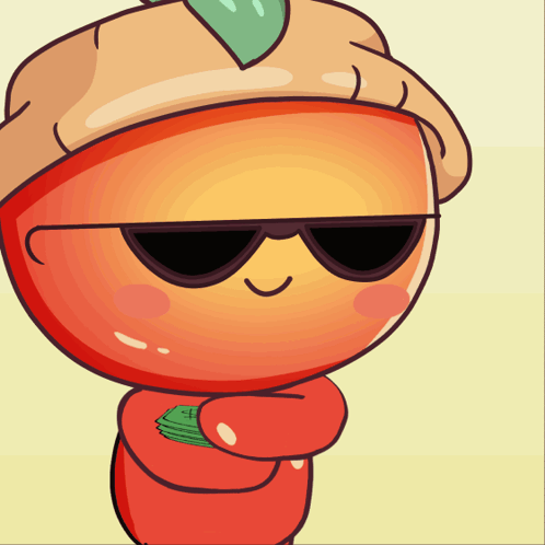A Cartoon Character With Sunglasses And A Hat Is Holding A Dollar Bill GIF