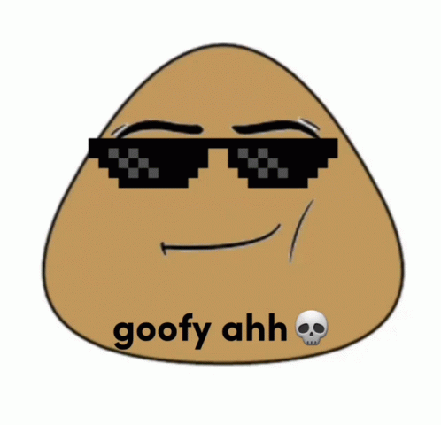 A Cartoon Character With Sunglasses And The Words Goofy Ahh Written On It GIF