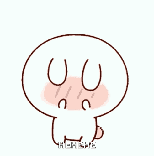 A Cartoon Character With Tears Coming Out Of Its Eyes And The Words ' Ehehe ' On The Bottom GIF