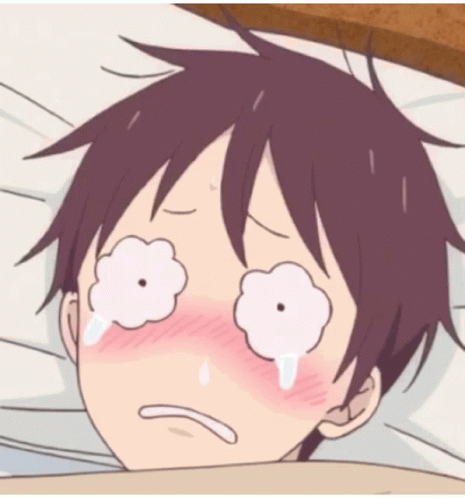 A Cartoon Character With Tears Running Down His Face GIF