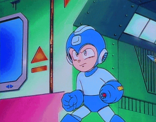 A Cartoon Character With The Letter U On His Chest Is Standing In A Room GIF