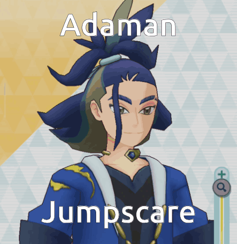 A Cartoon Character With The Name Adaman Jumpscare On It GIF