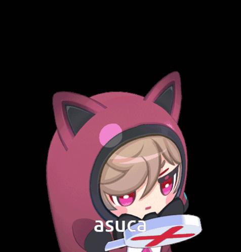 A Cartoon Character With The Name Asuca On The Bottom Right GIF