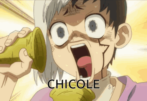 A Cartoon Character With The Name Chicole On The Bottom Right GIF