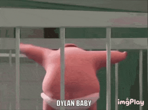 A Cartoon Character With The Name Dylan Baby GIF