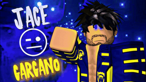 A Cartoon Character With The Name Jace Carcano Written On It GIF