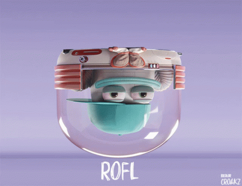 A Cartoon Character With The Name Rofl Written On The Bottom GIF