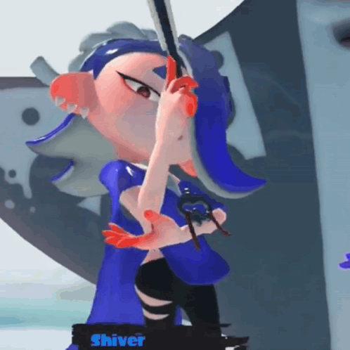 A Cartoon Character With The Name Shiver On The Bottom Right GIF