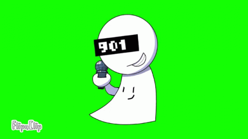 Cartoon Character Number 901 Holding Microphone GIF