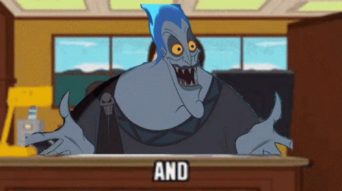A Cartoon Character With The Word And On The Bottom GIF
