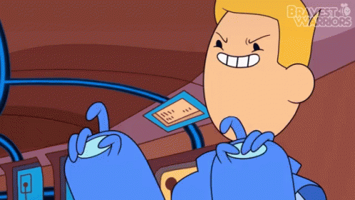 a cartoon character with the word bravest warriors on the bottom right