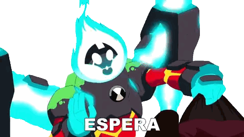 a cartoon character with the word espera in the bottom right
