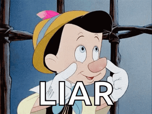 A Cartoon Character With The Word Liar Written On It GIF