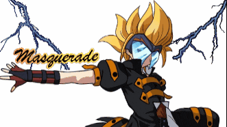 A Cartoon Character With The Word Masquerade On The Bottom Right GIF