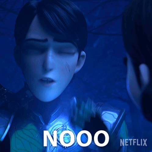 A Cartoon Character With The Word Nooo Written On His Chest GIF