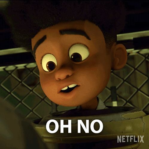 A Cartoon Character With The Word Oh No On His Face GIF