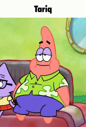 A Cartoon Character With The Word Tariq On The Bottom GIF