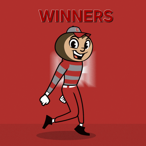 A Cartoon Character With The Word Winners On The Top GIF