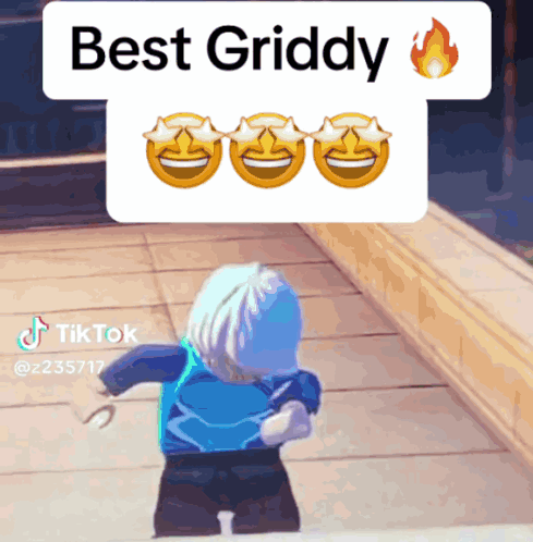 A Cartoon Character With The Words Best Griddy On Top GIF