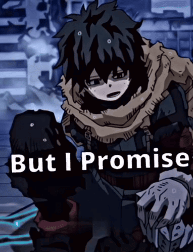 A Cartoon Character With The Words " But I Promise " Behind Him GIF