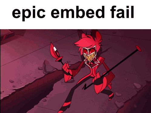 A Cartoon Character With The Words Epic Embed Fail On The Top GIF