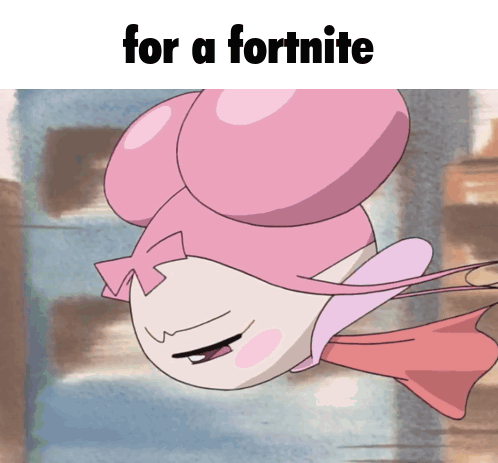 A Cartoon Character With The Words For A Fortnite On The Top GIF