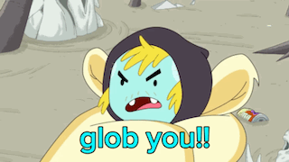 A Cartoon Character With The Words Glob You Written On The Bottom GIF