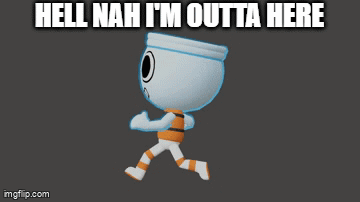 A Cartoon Character With The Words Hell Nah I 'M Outta Here GIF