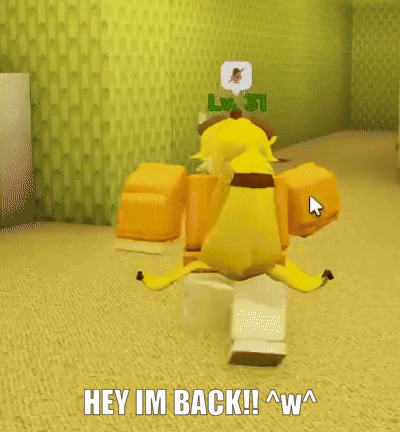 A Cartoon Character With The Words Hey Im Back On The Bottom GIF