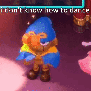 A Cartoon Character With The Words I Don 'T Know How To Dance Below It GIF