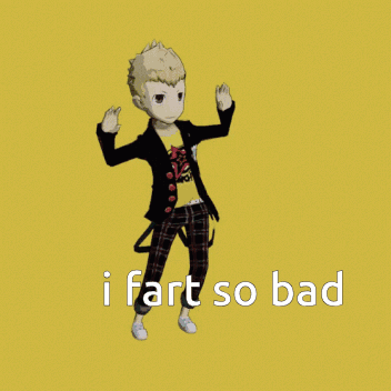 A Cartoon Character With The Words " I Fart So Bad " Below Him GIF