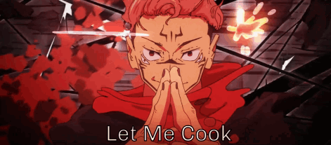 A Cartoon Character With The Words Let Me Cook Below It GIF