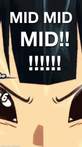 A Cartoon Character With The Words Mid Mid Mid Written On It GIF