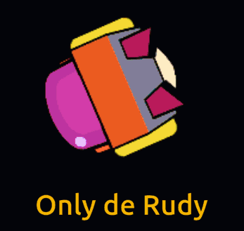 A Cartoon Character With The Words Only De Rudy Written Below Him GIF