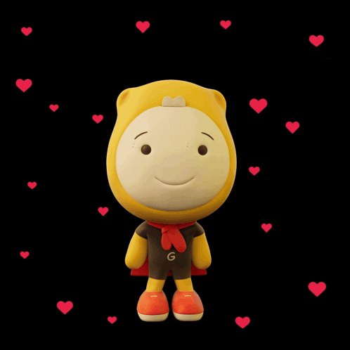 A Cartoon Character With The Words Sending Love And Hugs GIF
