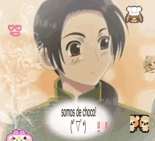 A Cartoon Character With The Words Somos De Choco Above Him GIF
