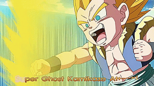A Cartoon Character With The Words Super Ghost Kamikaze Attached To It GIF