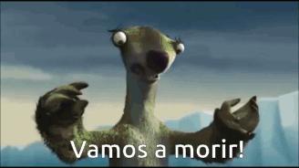 A Cartoon Character With The Words Vamos A Morir Written On It GIF