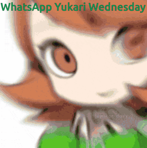 A Cartoon Character With The Words Whatsapp Yukari Wednesday GIF