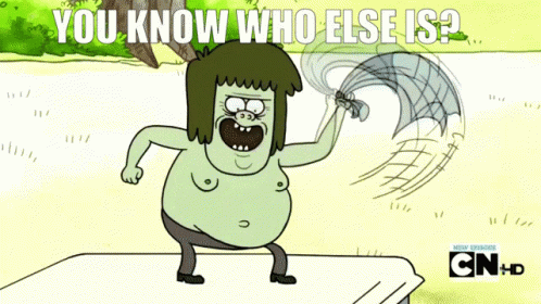 A Cartoon Character With The Words You Know Who Else Is Written Above Him GIF