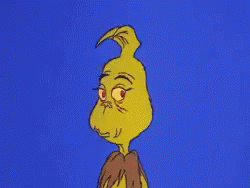 A Cartoon Character With Yellow Hair And Red Eyes Is Against A Blue Background GIF
