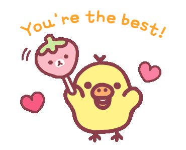 A Cartoon Chicken Holding A Lollipop With The Words " You 'Re The Best " Below It GIF