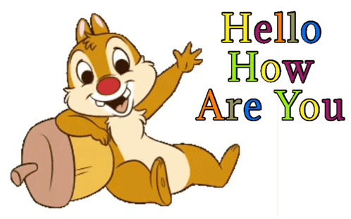 A Cartoon Chipmunk Waving With The Words Hello How Are You Below It GIF
