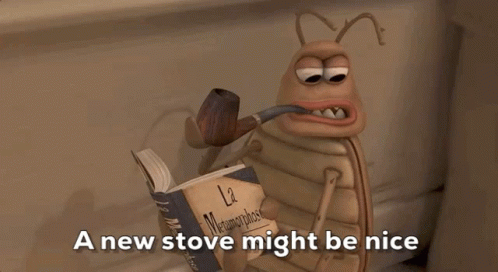 a cartoon cockroach is reading a book and smoking a pipe